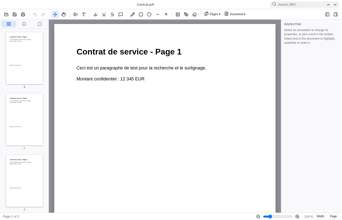WyzePDF reading view with page thumbnails and toolbar